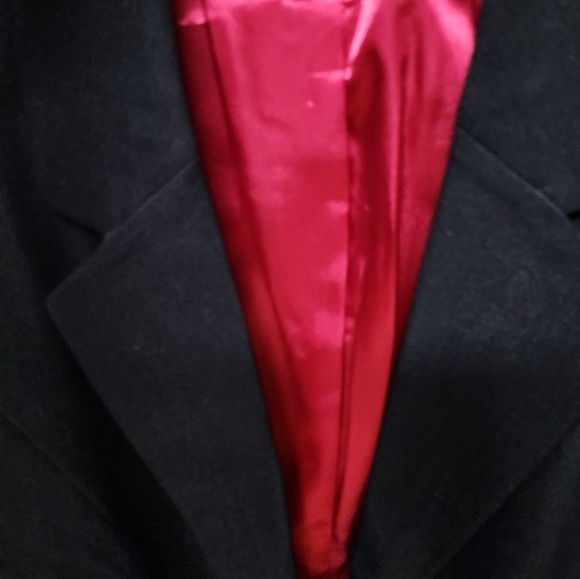 Beautiful Iman peplum jacket, black/dark navy w/pink lining, size 1X, NEW - Picture 3 of 5